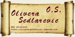 Olivera Sedlarević vizit kartica